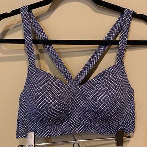 Uniqlo SPRZ NY Navy Blue with Geometric Patter Sports Bra (Sz. L)